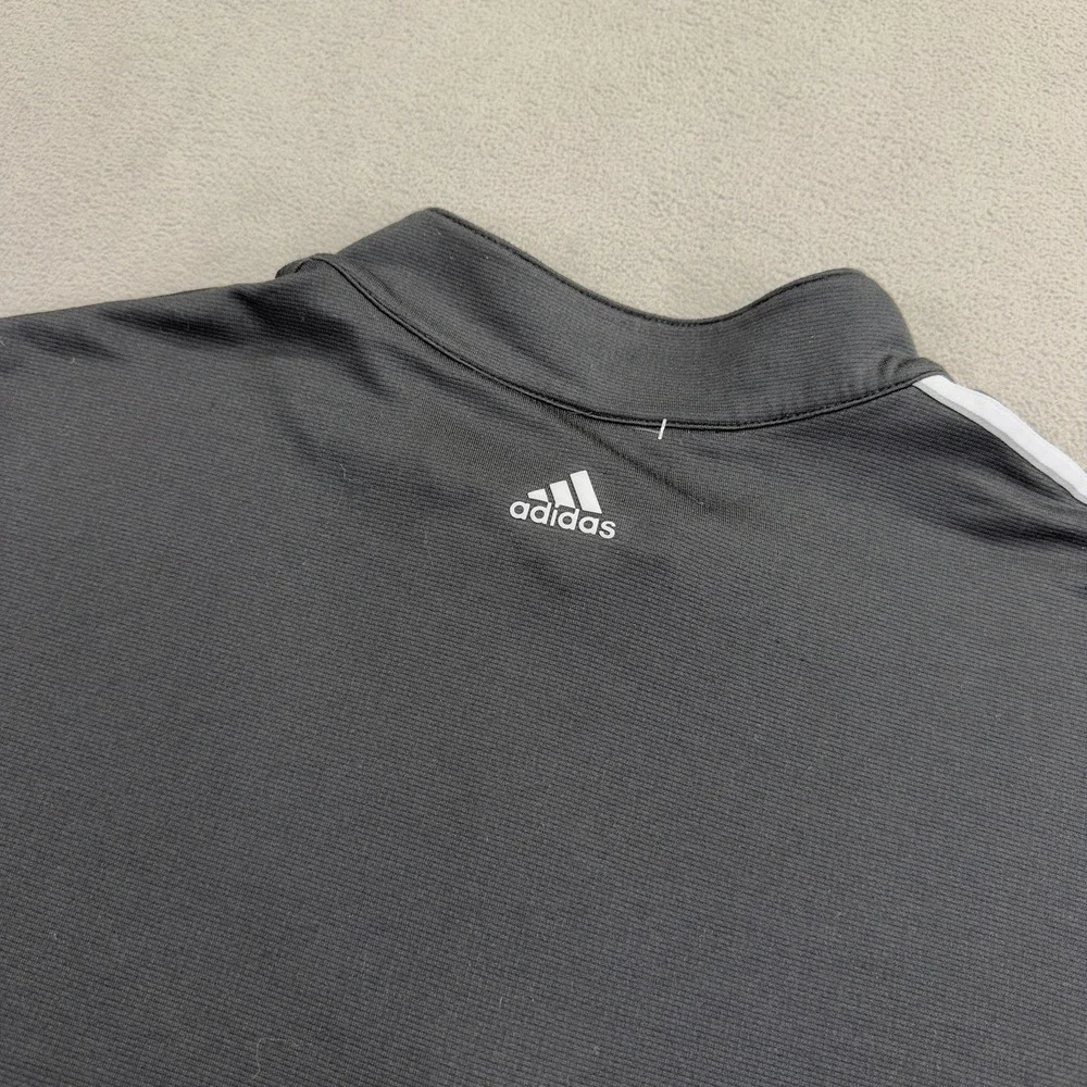 Adidas Golf 3-Stripes 1/4 Zip Pullover Mens 2XL Black White Performance Wicking